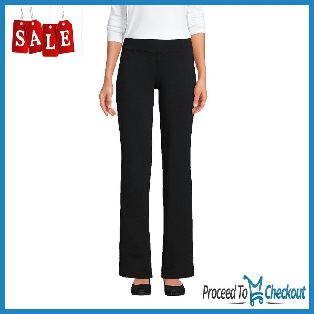 Mid Rise Straight Leg Pull-On Pants Premium Cotton Blend
